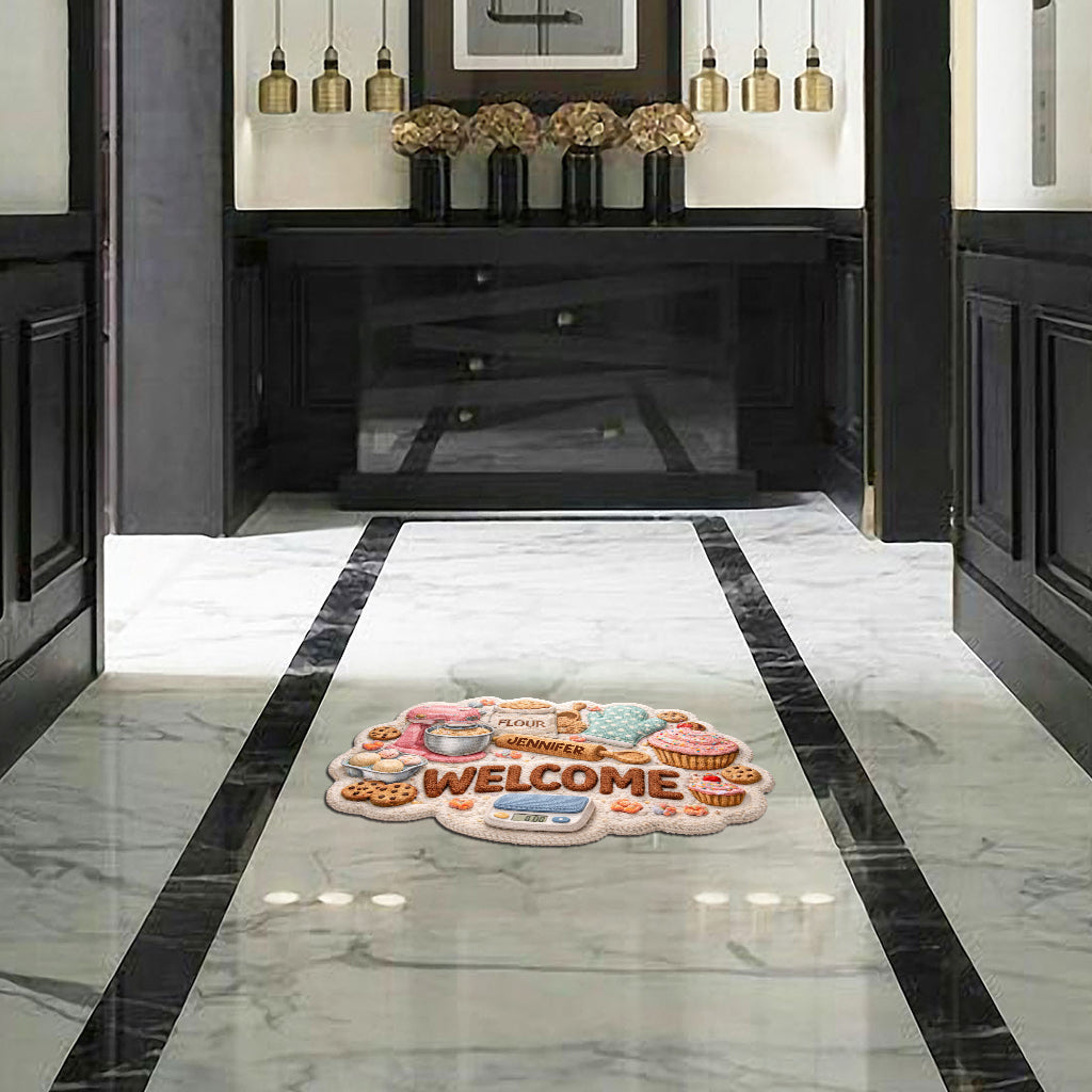 Baking Welcome Mat, Baking Home Decor - Personalized Baking Shaped Doormat/ Rug