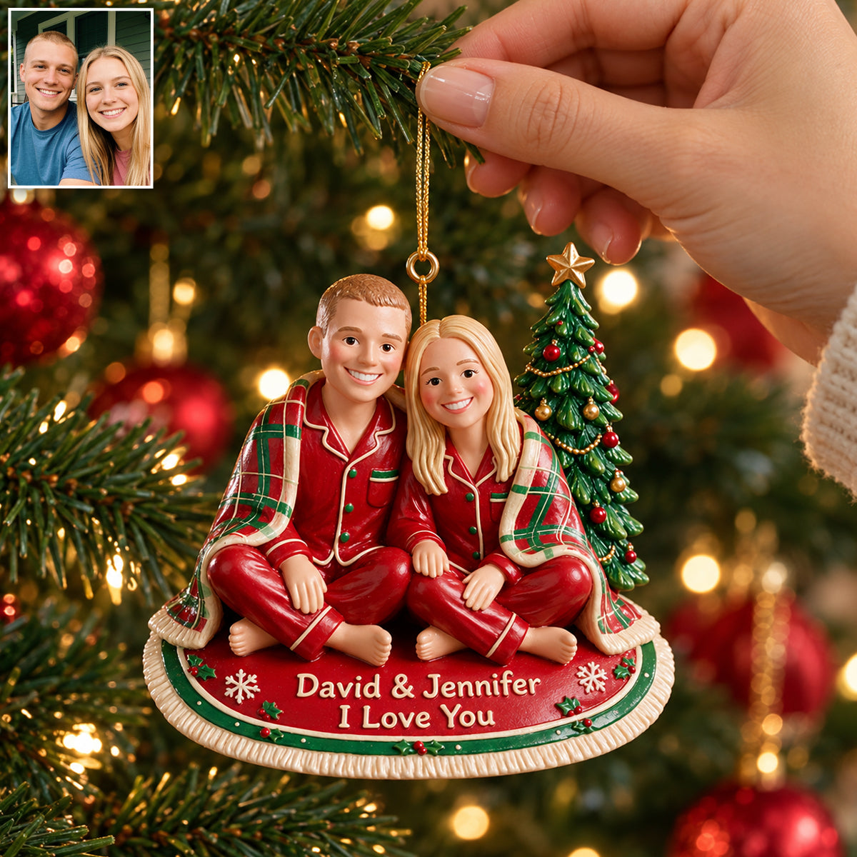 Our Cozy Christmas - Personalized Couple Premium 3D Ornament