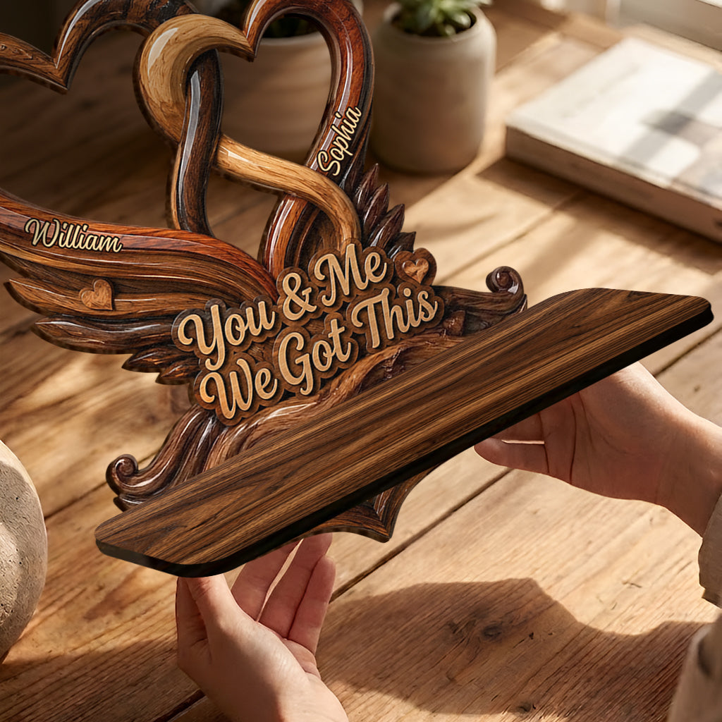 We Got This - Personalized Couple Wooden Floating Shelf