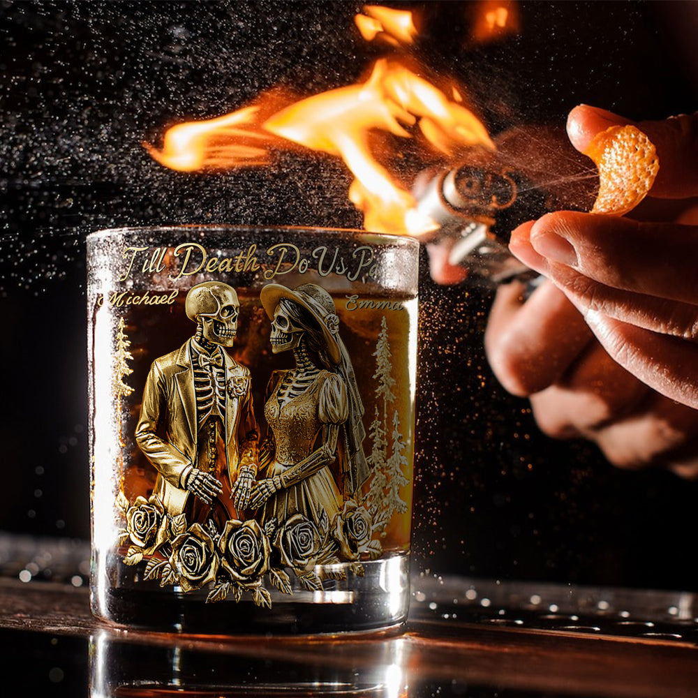 Till Death Do Us Part - Personalized Couple Whiskey Glass
