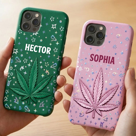 Stoner Chick - Personalized Weed Leather Phone Case