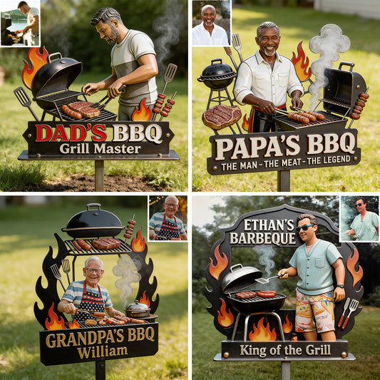 Personalisierte BBQ Metall-Schild für Papa und Opa