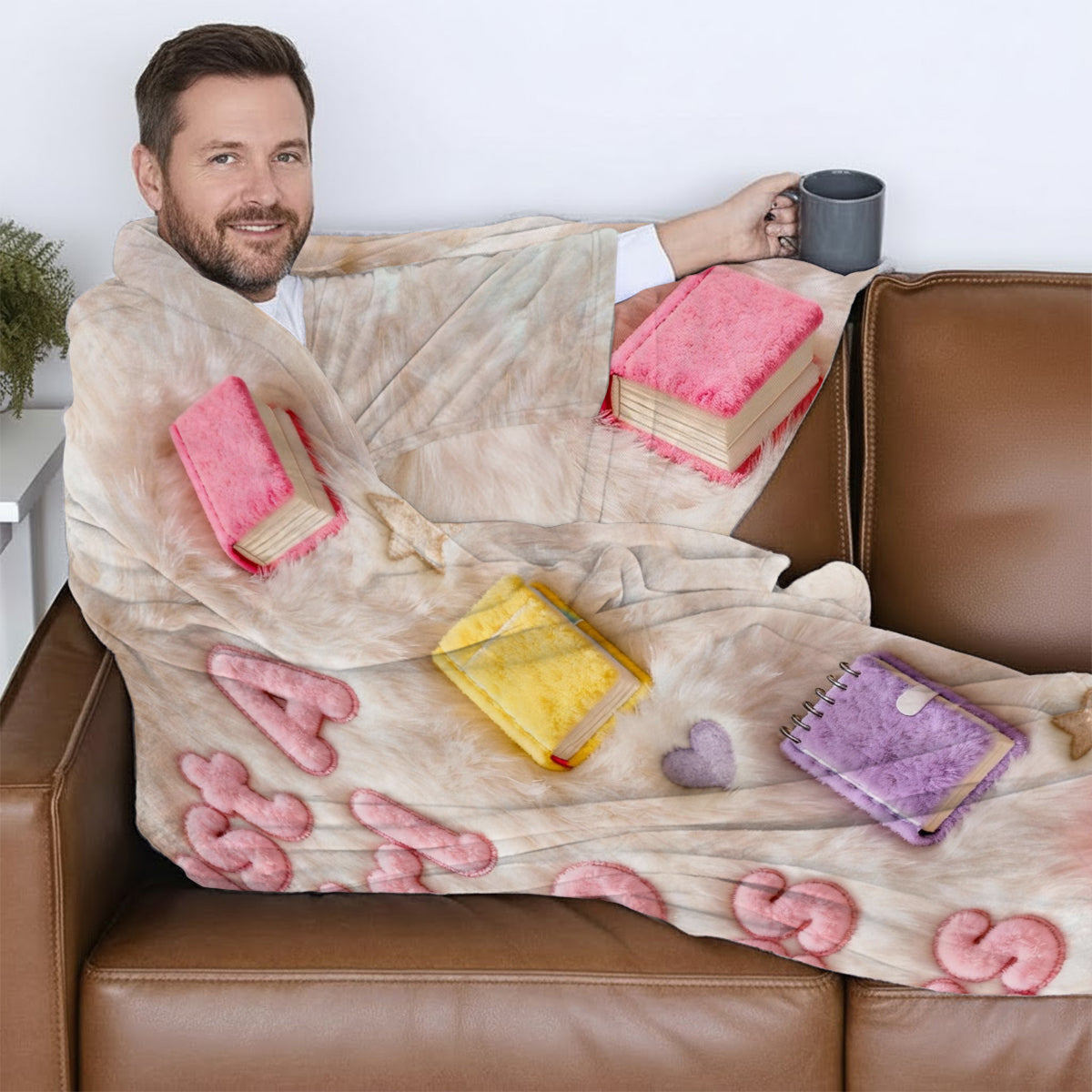 Juste une fille qui aime les livres - Couverture à porter personnalisée avec un livre