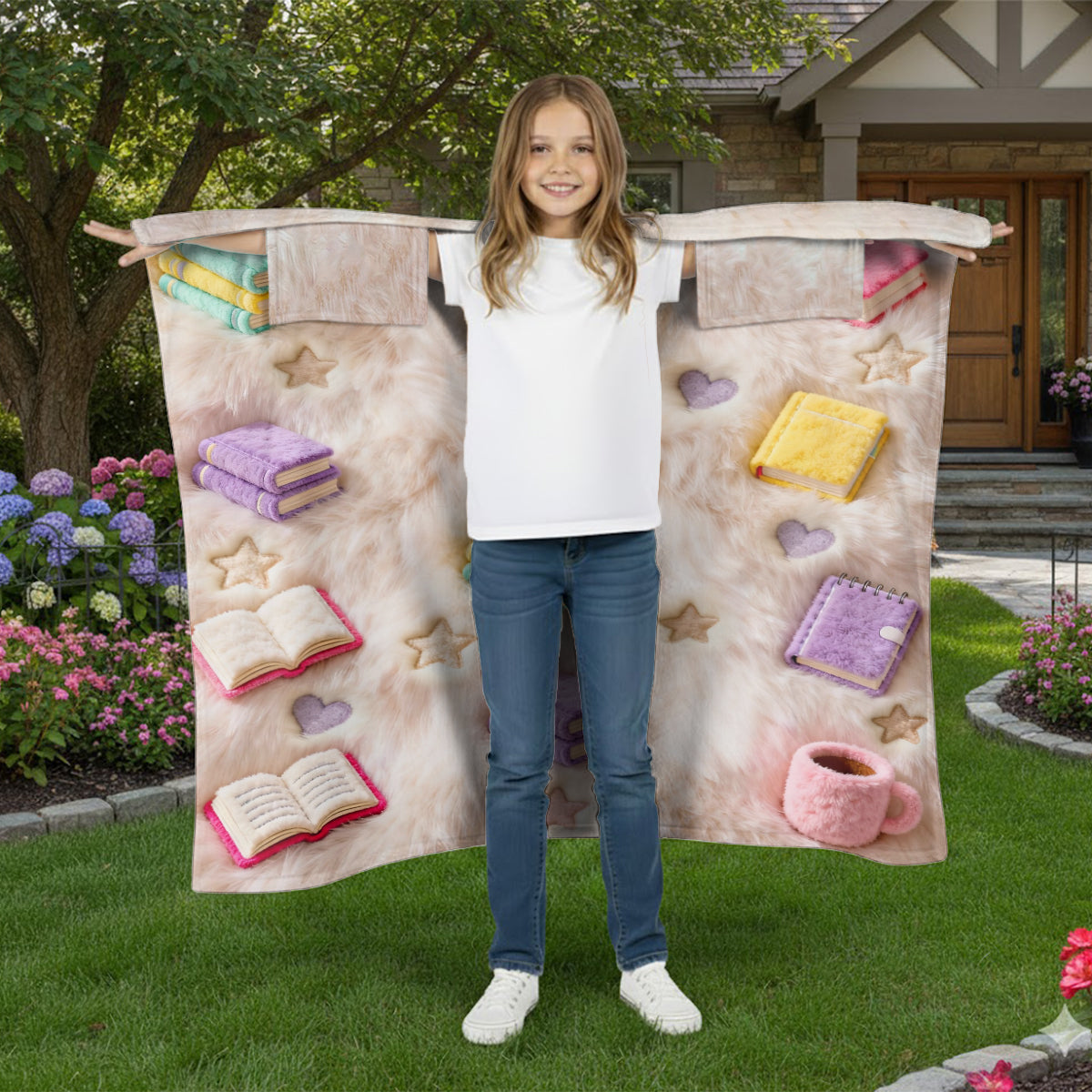 Juste une fille qui aime les livres - Couverture à porter personnalisée avec un livre