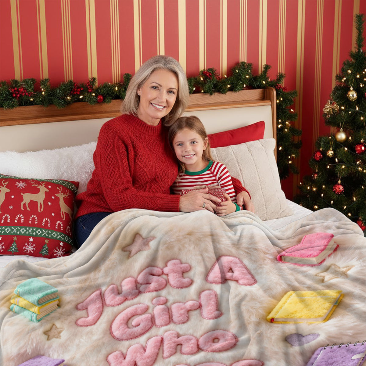 Juste une fille qui aime les livres - Couverture à porter personnalisée avec un livre