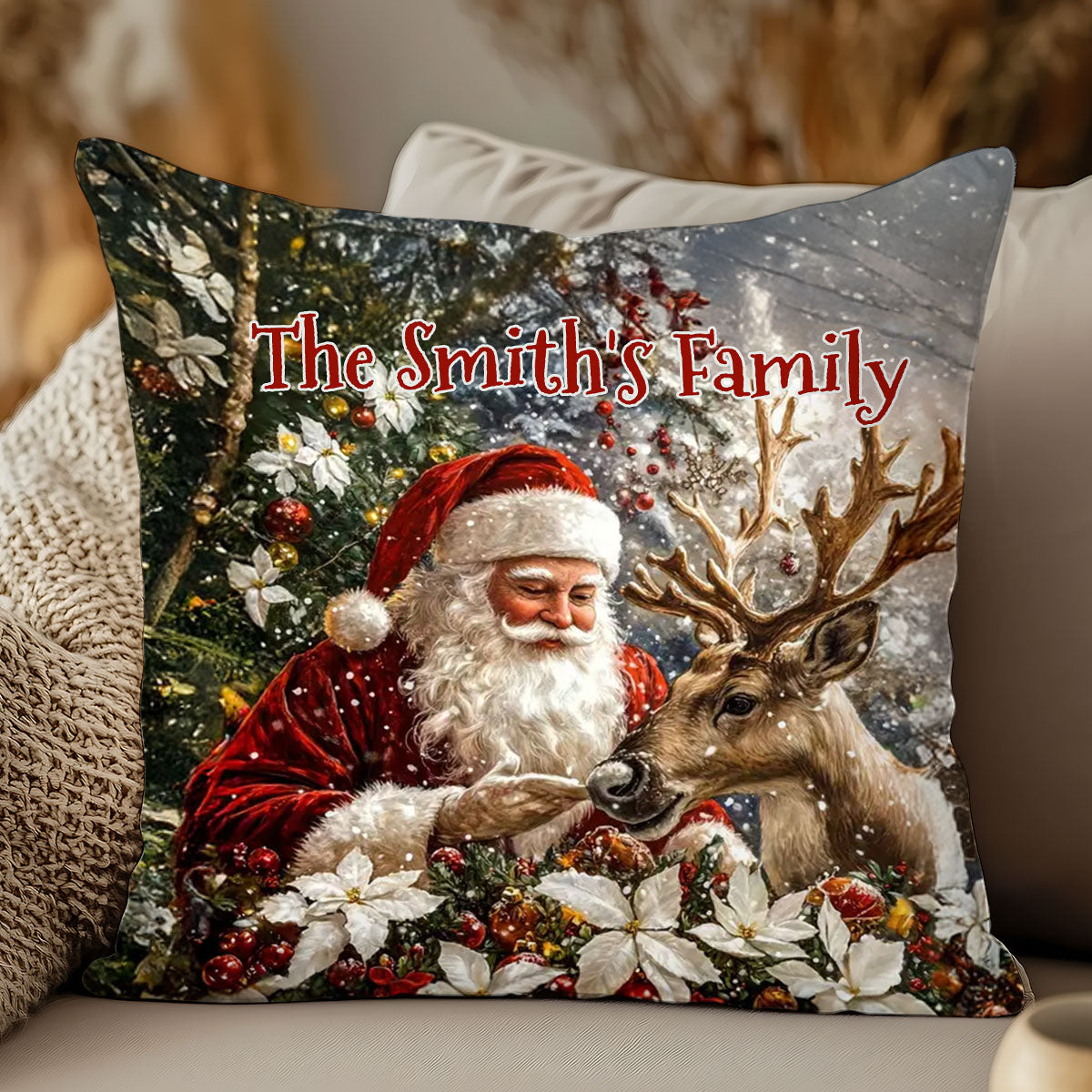 Christmas Santa Claus - Personalized Christmas Throw Pillow