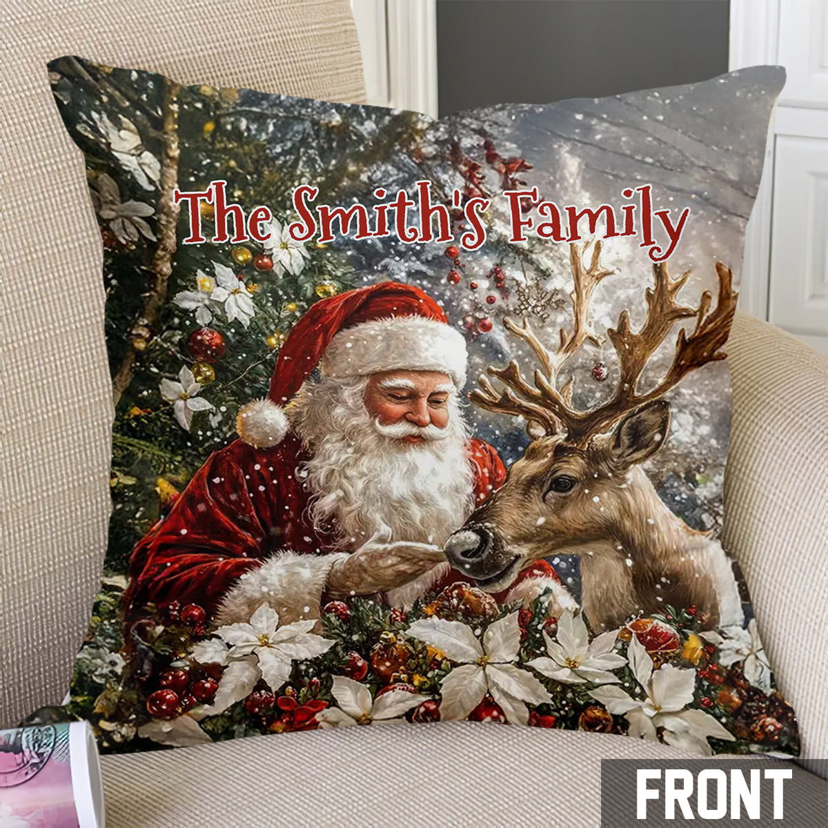 Christmas Santa Claus - Personalized Christmas Throw Pillow