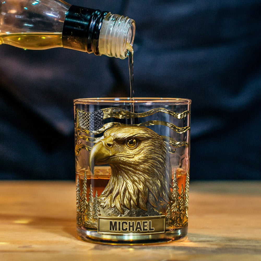 Majestic Eagle - Verre à whisky personnalisé Aigle à tête blanche
