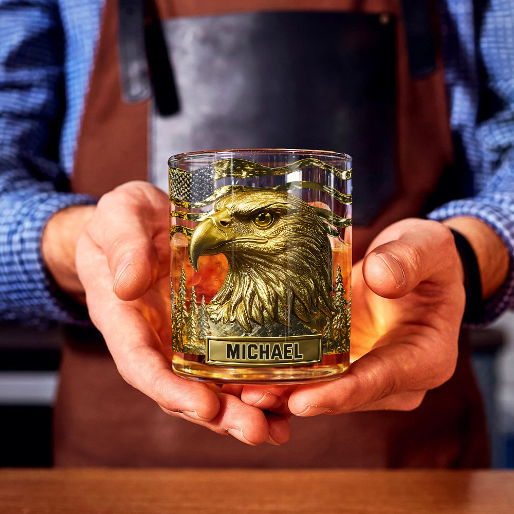 Majestic Eagle - Verre à whisky personnalisé Aigle à tête blanche