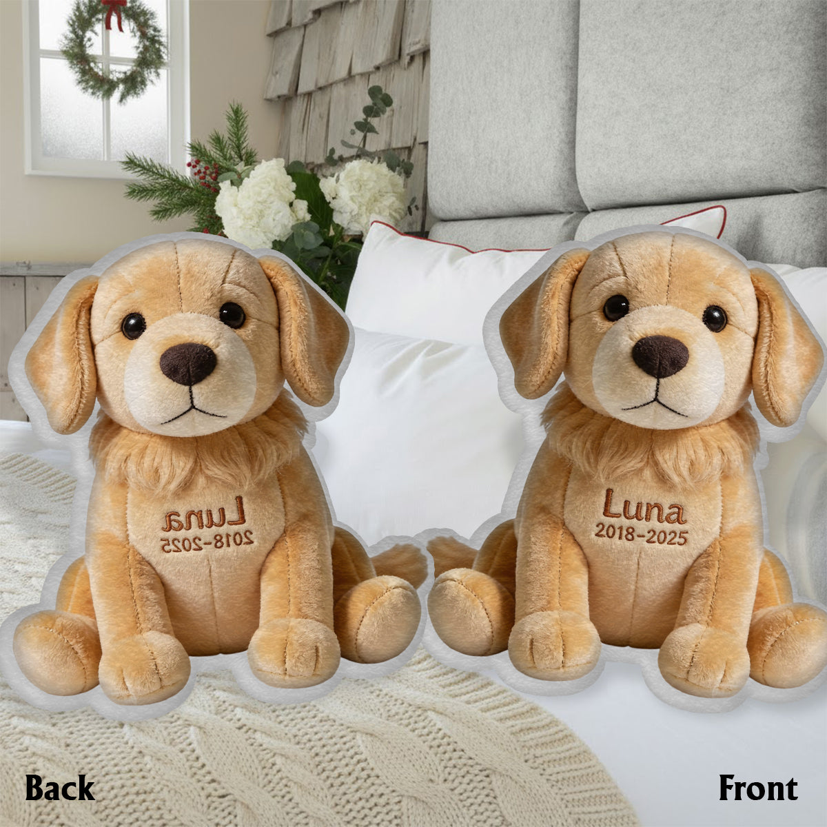 Custom From Any Photo - Personalized Dog Faux Fur Shaped Pillow