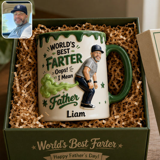 Meilleur Papa Jamais - Mug Personnalisé avec Accent & Sous-Verre