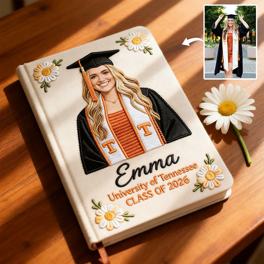 Any Photo Perfect Gift For Graduation - Personalized Graduation Leather Journal
