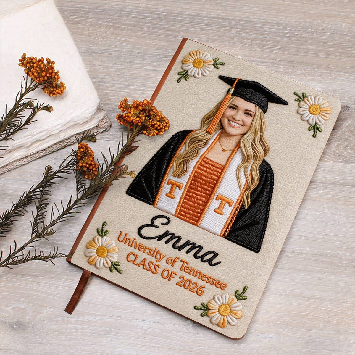 Any Photo Perfect Gift For Graduation - Personalized Graduation Leather Journal