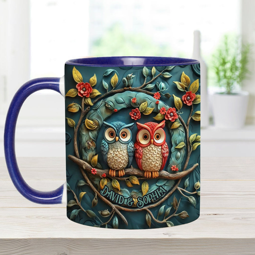 Mug personnalisé pour couple hibou - Motif hibou
