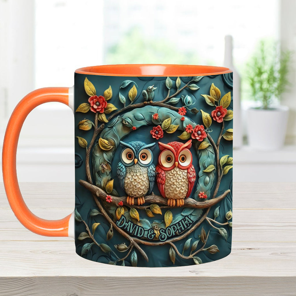 Mug personnalisé pour couple hibou - Motif hibou