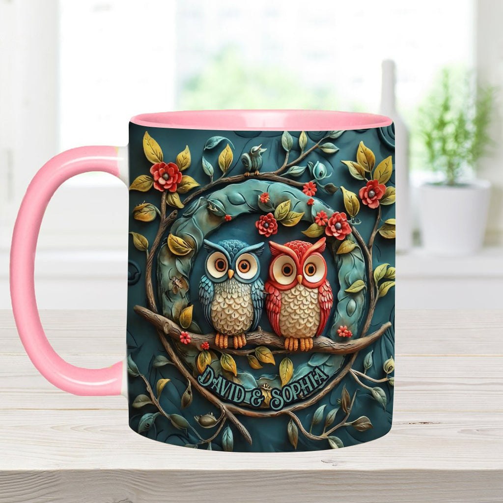 Mug personnalisé pour couple hibou - Motif hibou
