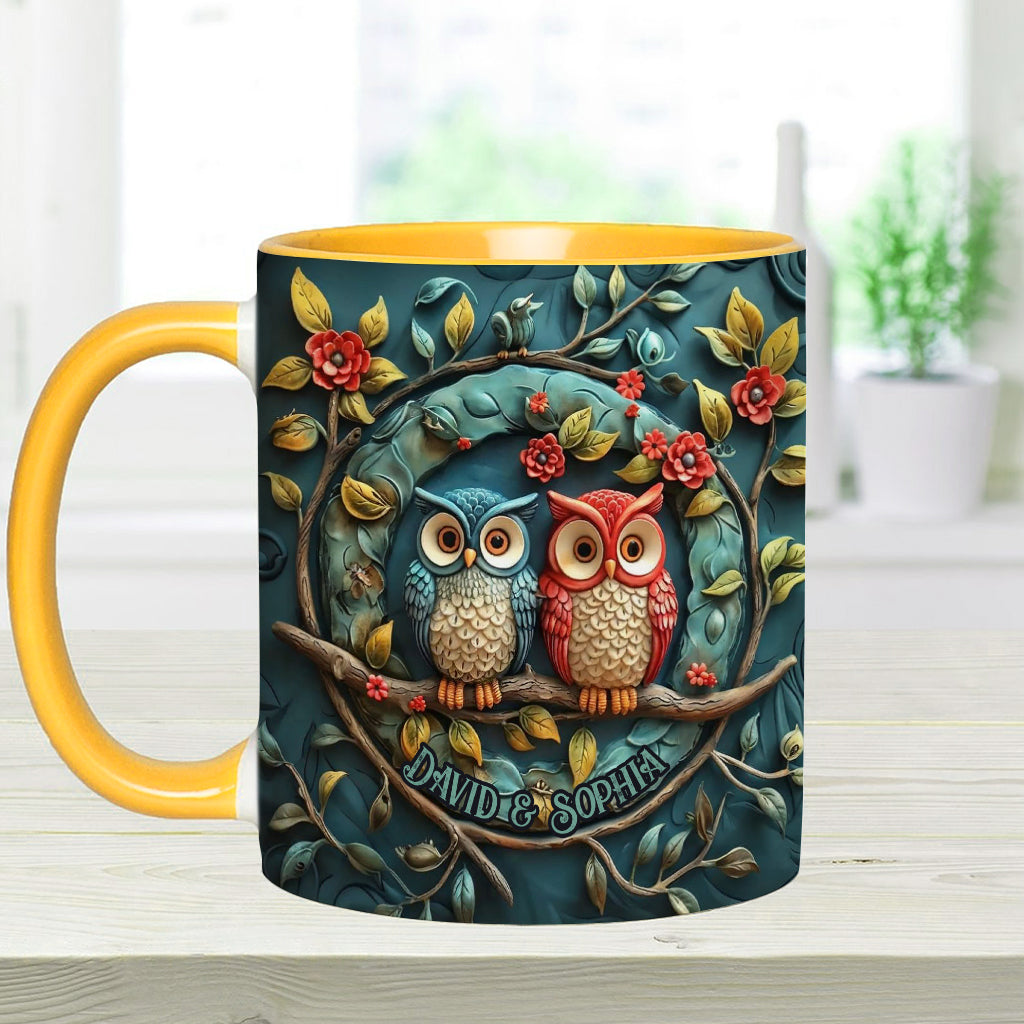 Mug personnalisé pour couple hibou - Motif hibou