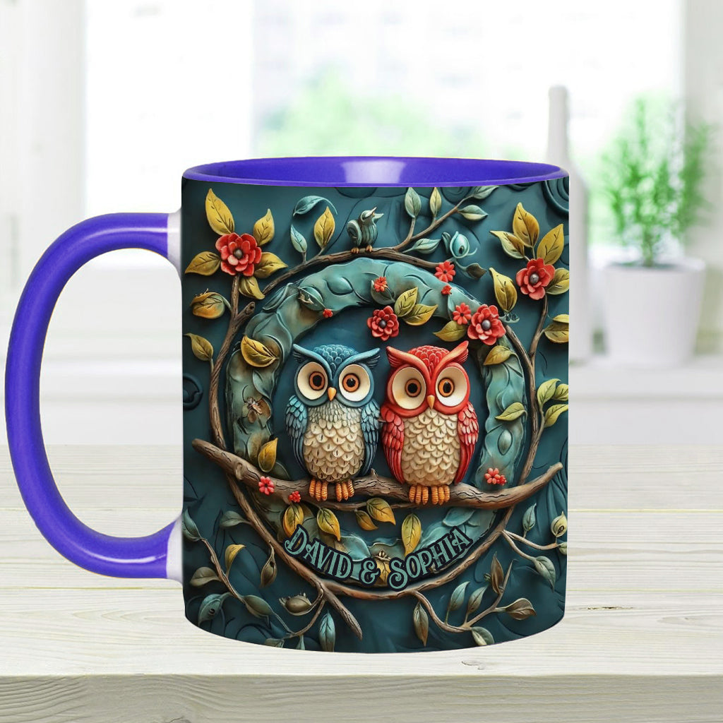 Mug personnalisé pour couple hibou - Motif hibou