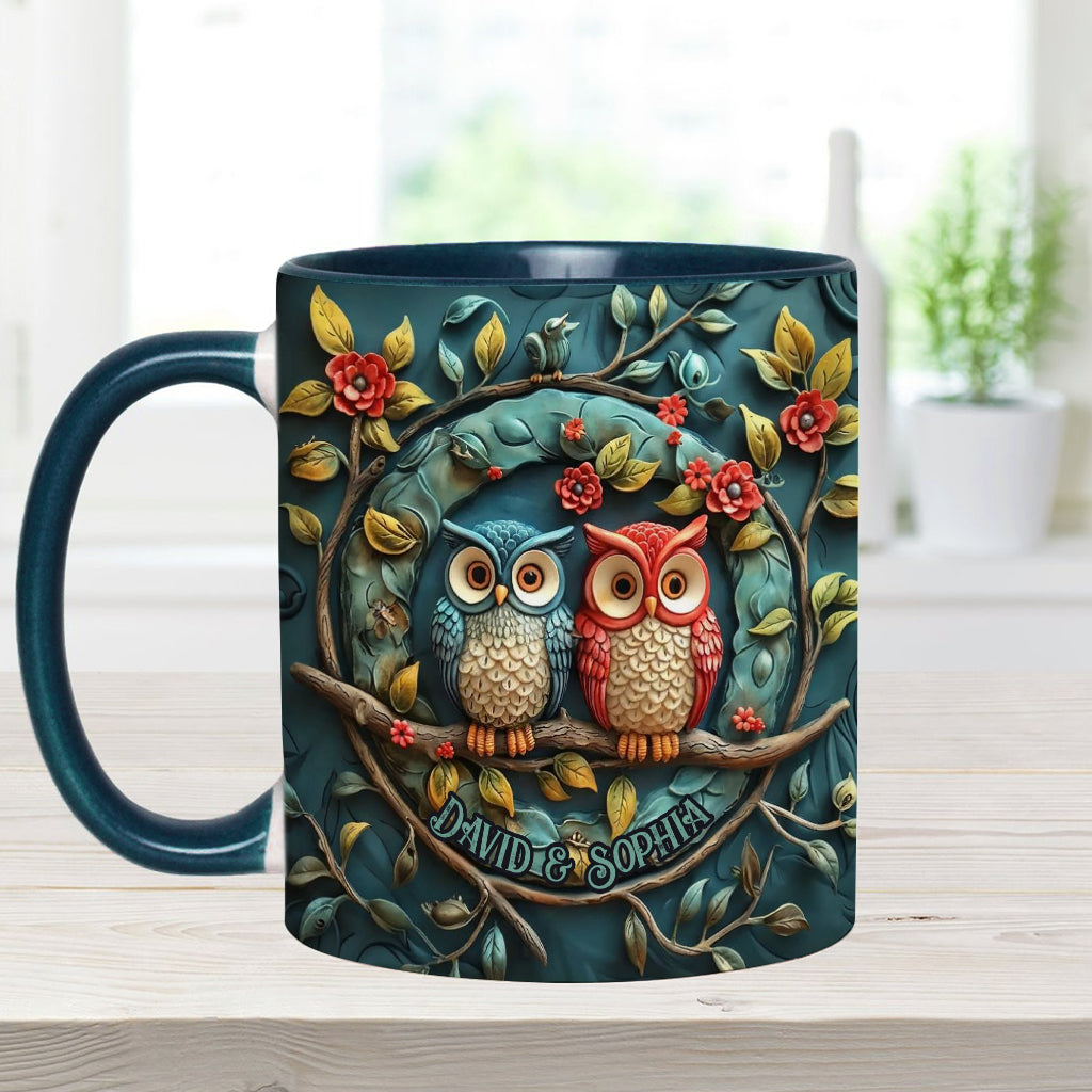 Mug personnalisé pour couple hibou - Motif hibou