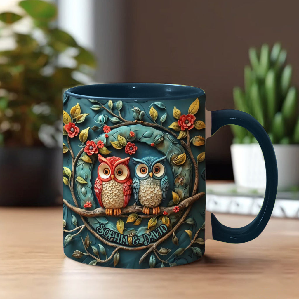Mug personnalisé pour couple hibou - Motif hibou