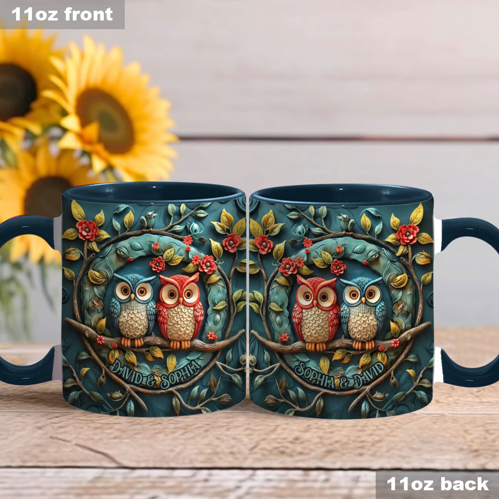 Mug personnalisé pour couple hibou - Motif hibou