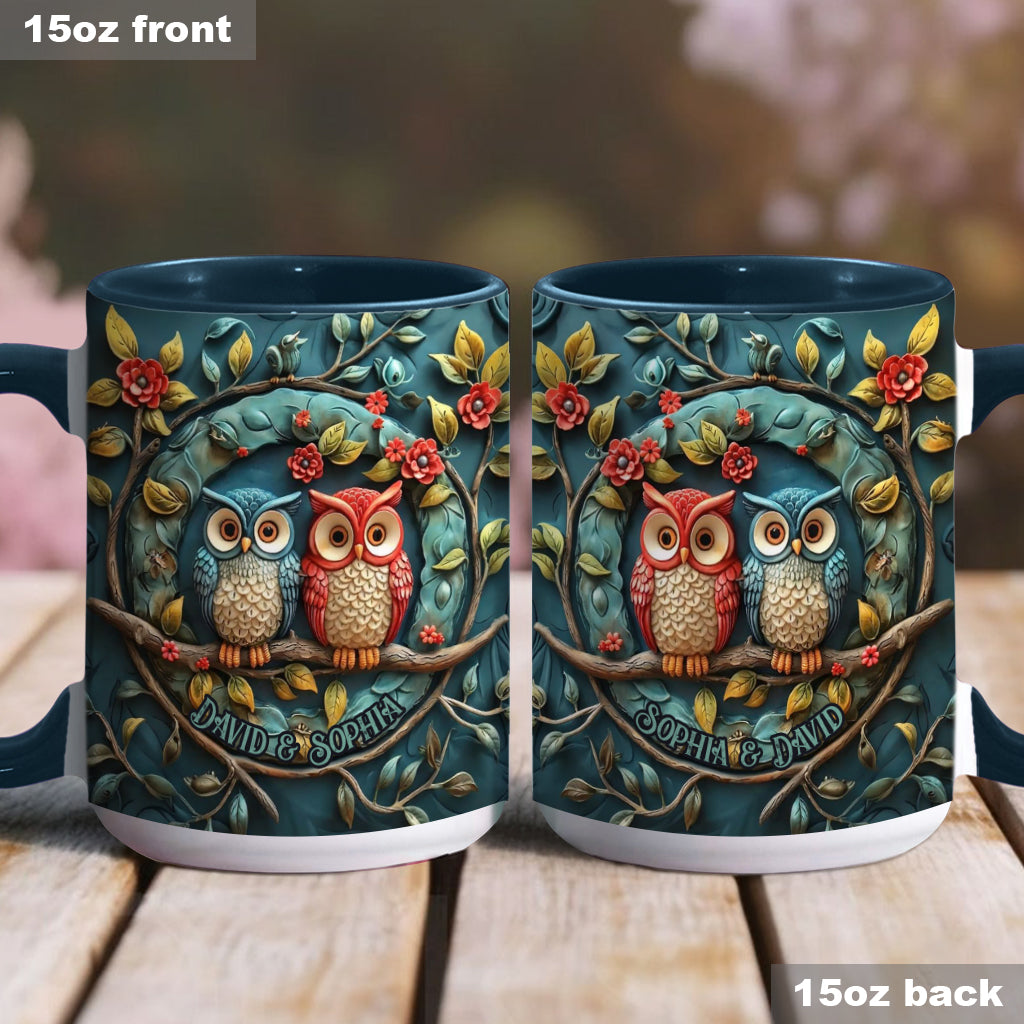 Mug personnalisé pour couple hibou - Motif hibou
