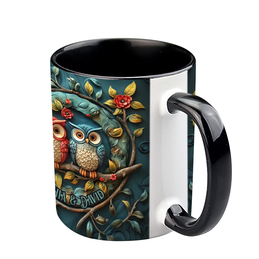 Mug personnalisé pour couple hibou - Motif hibou