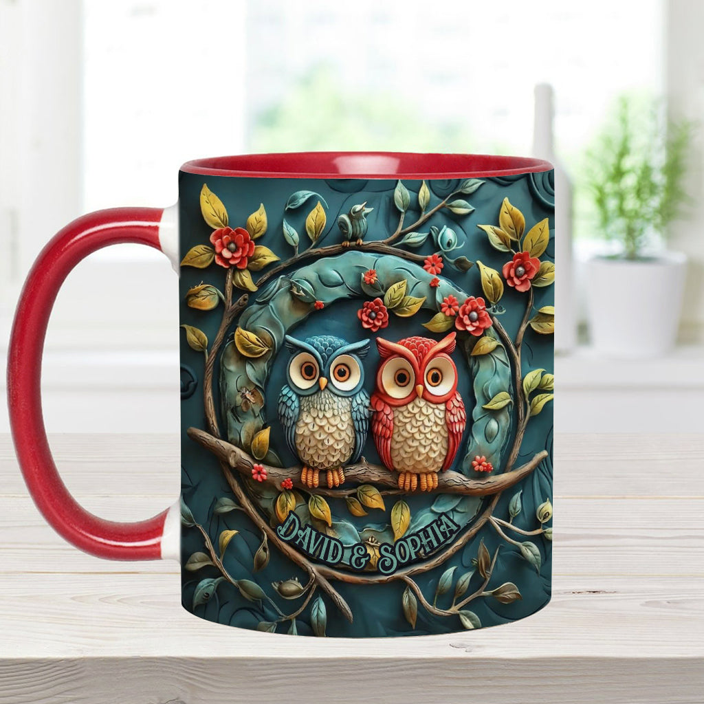 Mug personnalisé pour couple hibou - Motif hibou