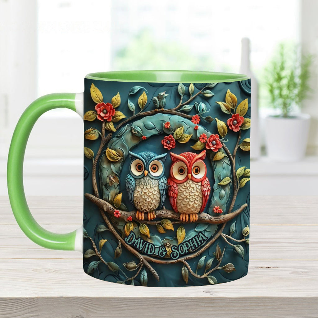 Mug personnalisé pour couple hibou - Motif hibou