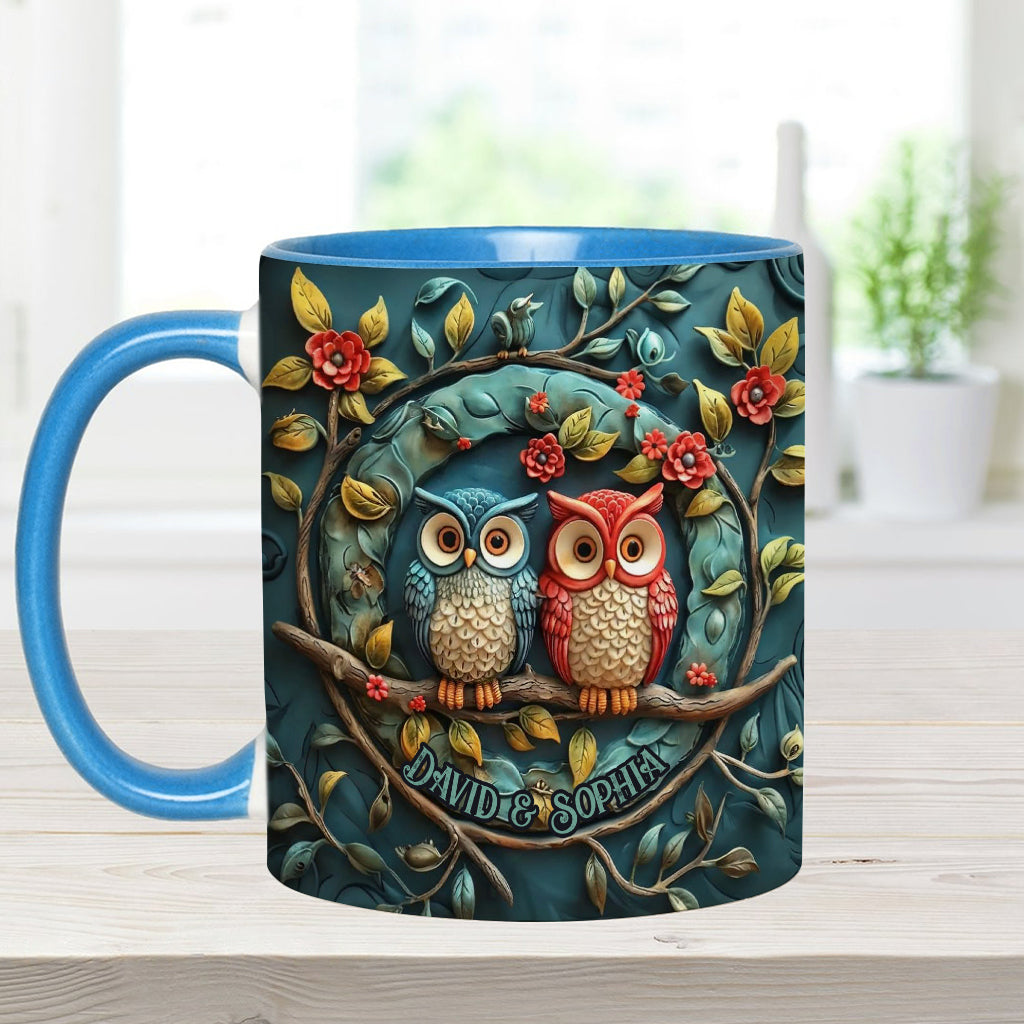 Mug personnalisé pour couple hibou - Motif hibou