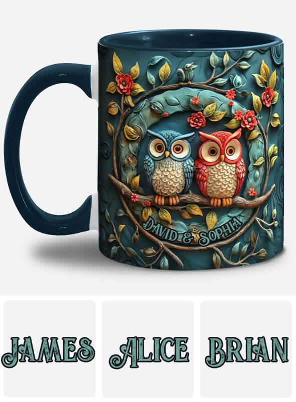 Mug personnalisé pour couple hibou - Motif hibou