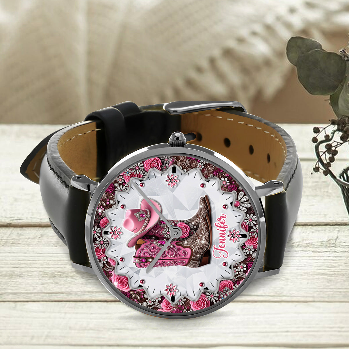 Cowgirl-Stiefel – Personalisierte Cowgirl-Handuhr
