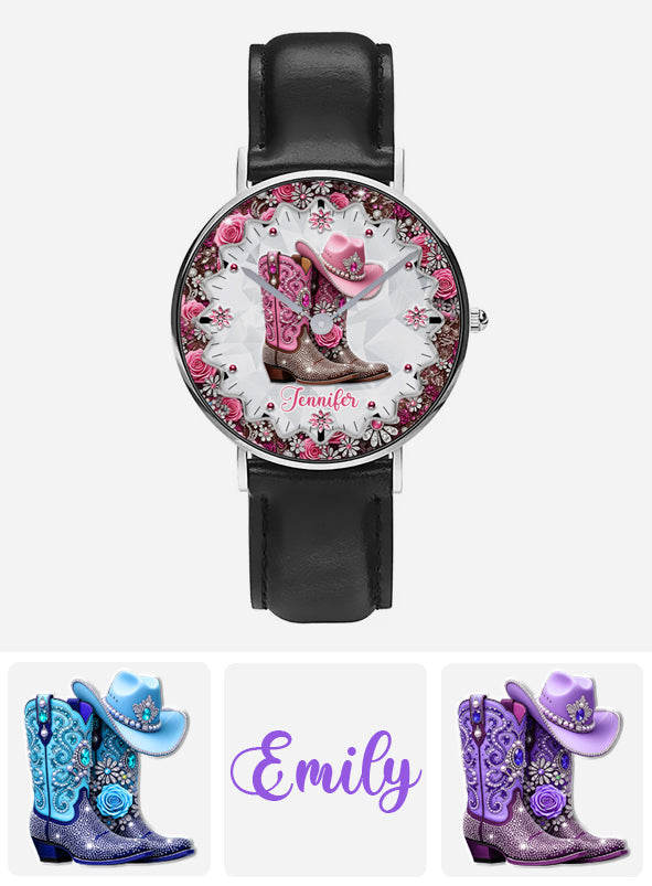Cowgirl-Stiefel – Personalisierte Cowgirl-Handuhr