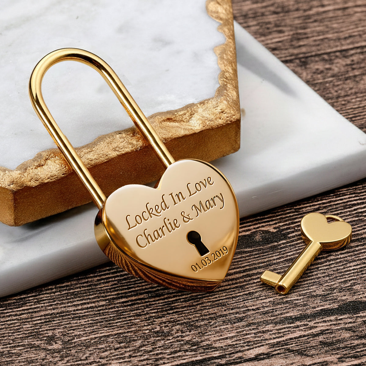 Locked In Love - Personalized Couple Heart Padlock