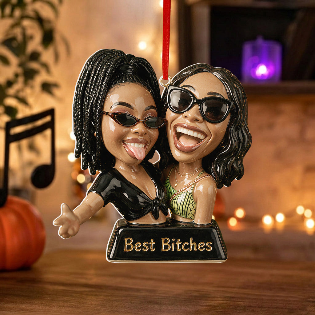 Lustige Geschenke für Freunde - Karikatur-Stil - Personalisierte Premium 3D-Ornament