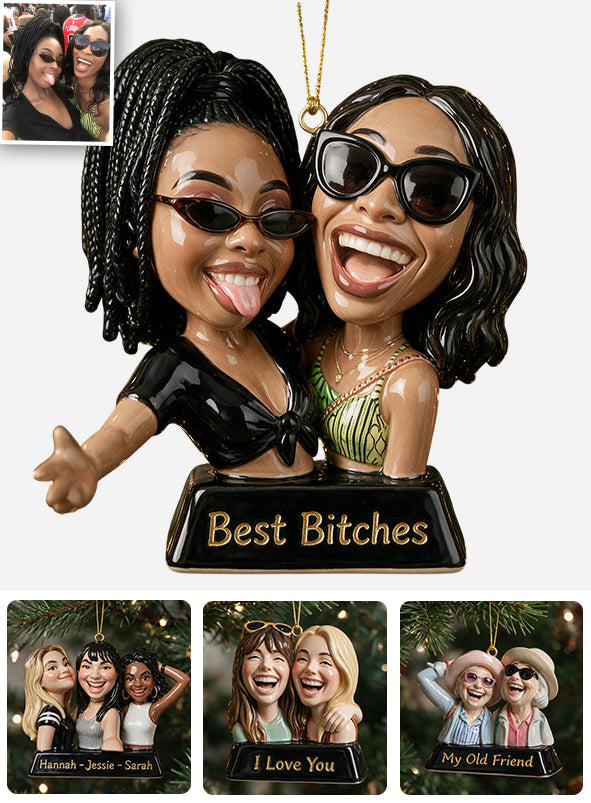 Lustige Geschenke für Freunde - Karikatur-Stil - Personalisierte Premium 3D-Ornament