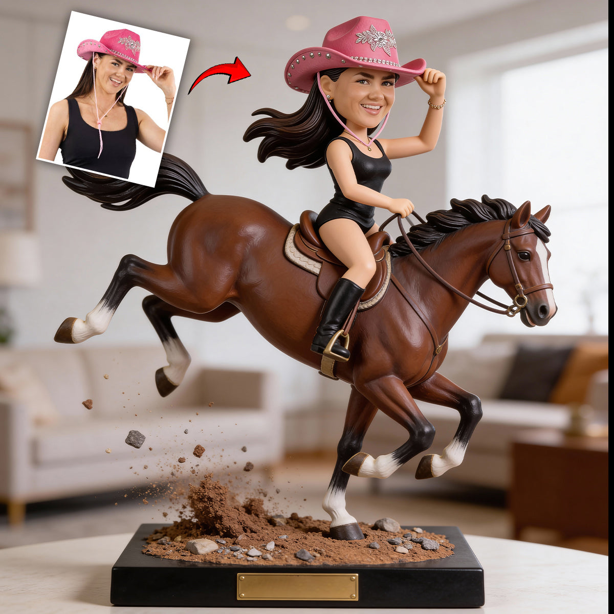 Pferdeliebhaber, Pferdefreunde – Personalisierte Acrylplakette in Pferdeform