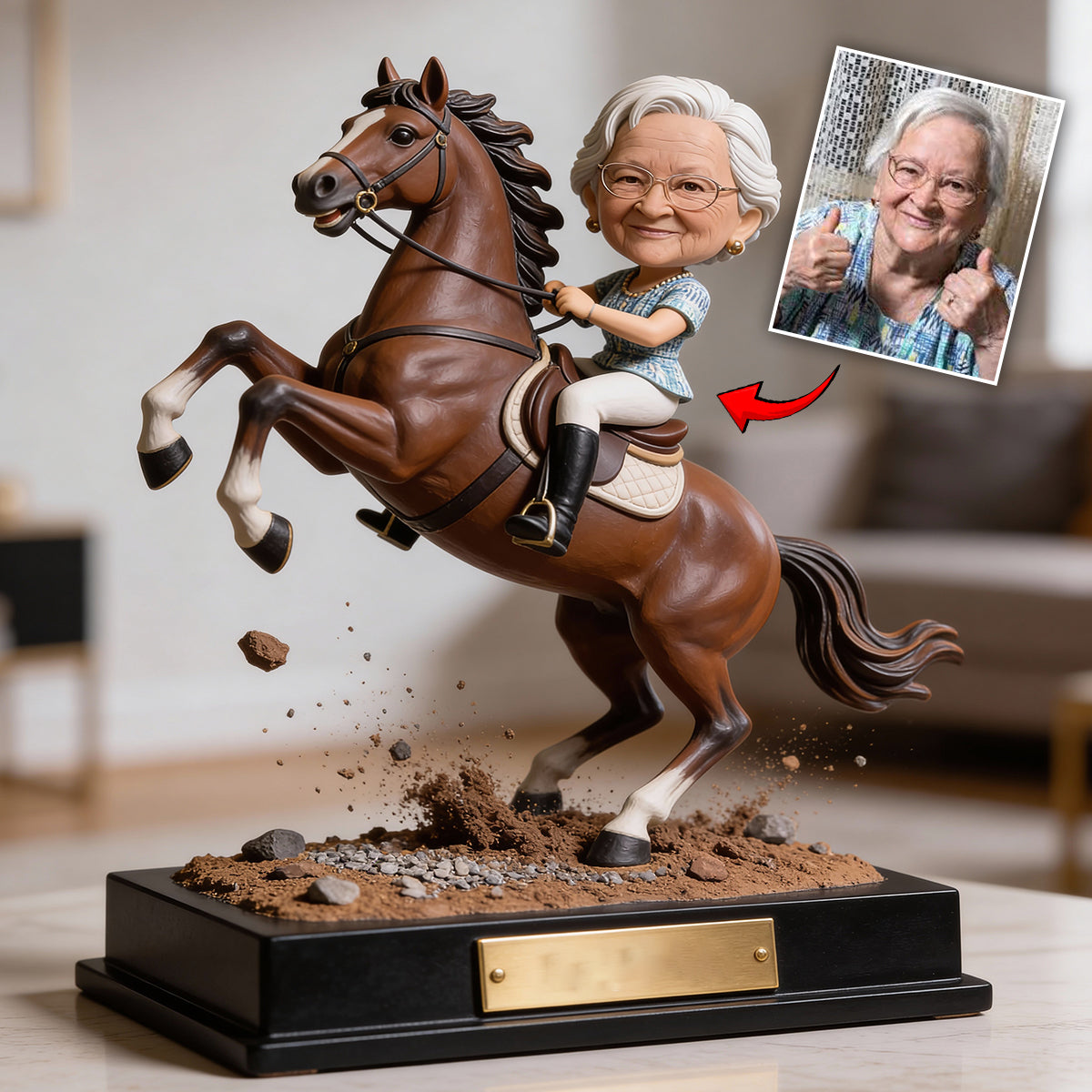 Pferdeliebhaber, Pferdefreunde – Personalisierte Acrylplakette in Pferdeform