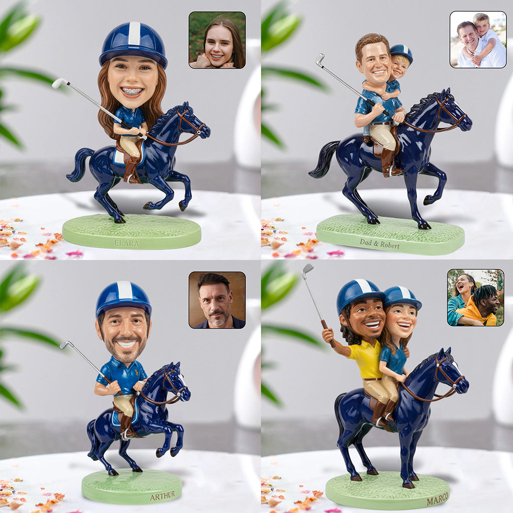 Riding Horse Playing Golf - Personalized Golf Custom Shaped Acrylic Plaque