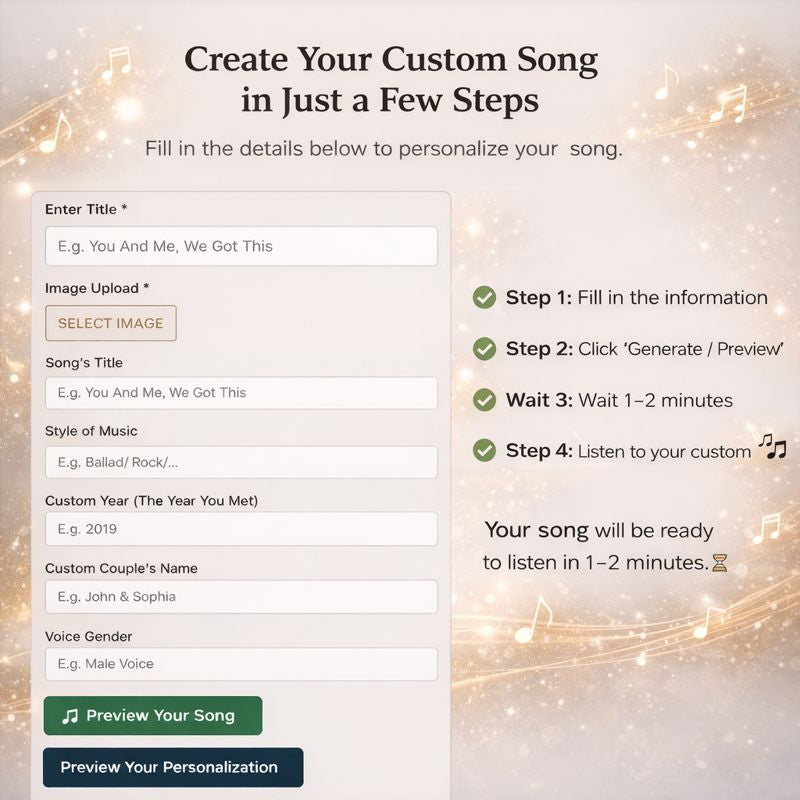 Create Your Own Love Song - Personalized Couple LED Night Light