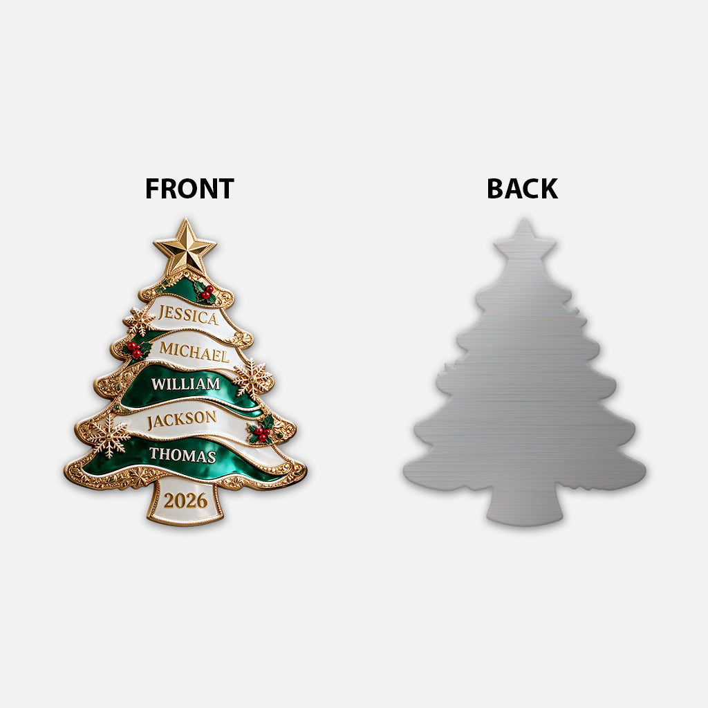 Merry Christmas - Personalized Family 3D Printed Cut Metal Sign