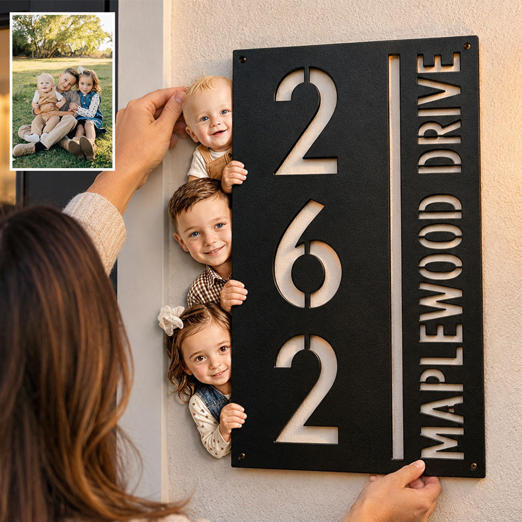 Welcome Home - Personalized Kid 3D Printed Cut Metal Sign