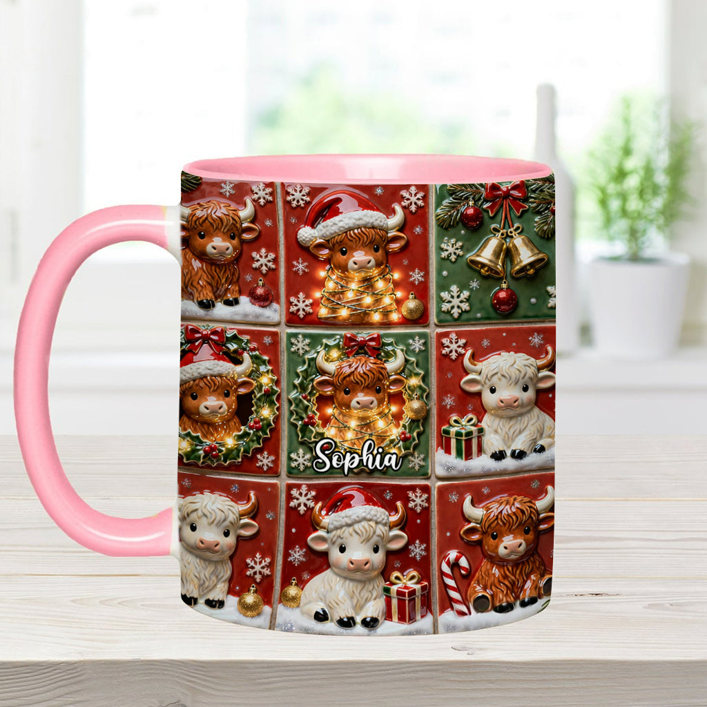 Love Highland Cow - Personalized Highland Cow Accent Mug