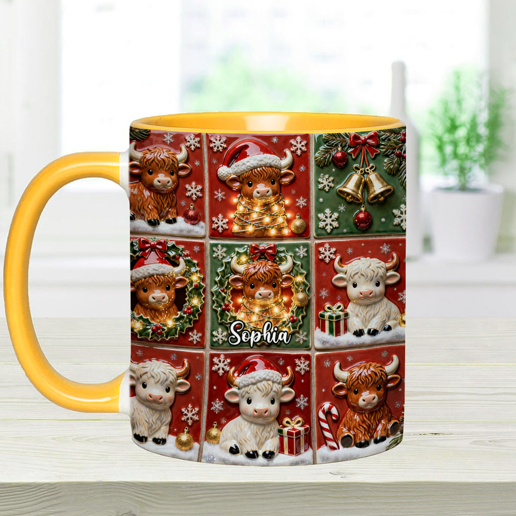 Love Highland Cow - Personalized Highland Cow Accent Mug