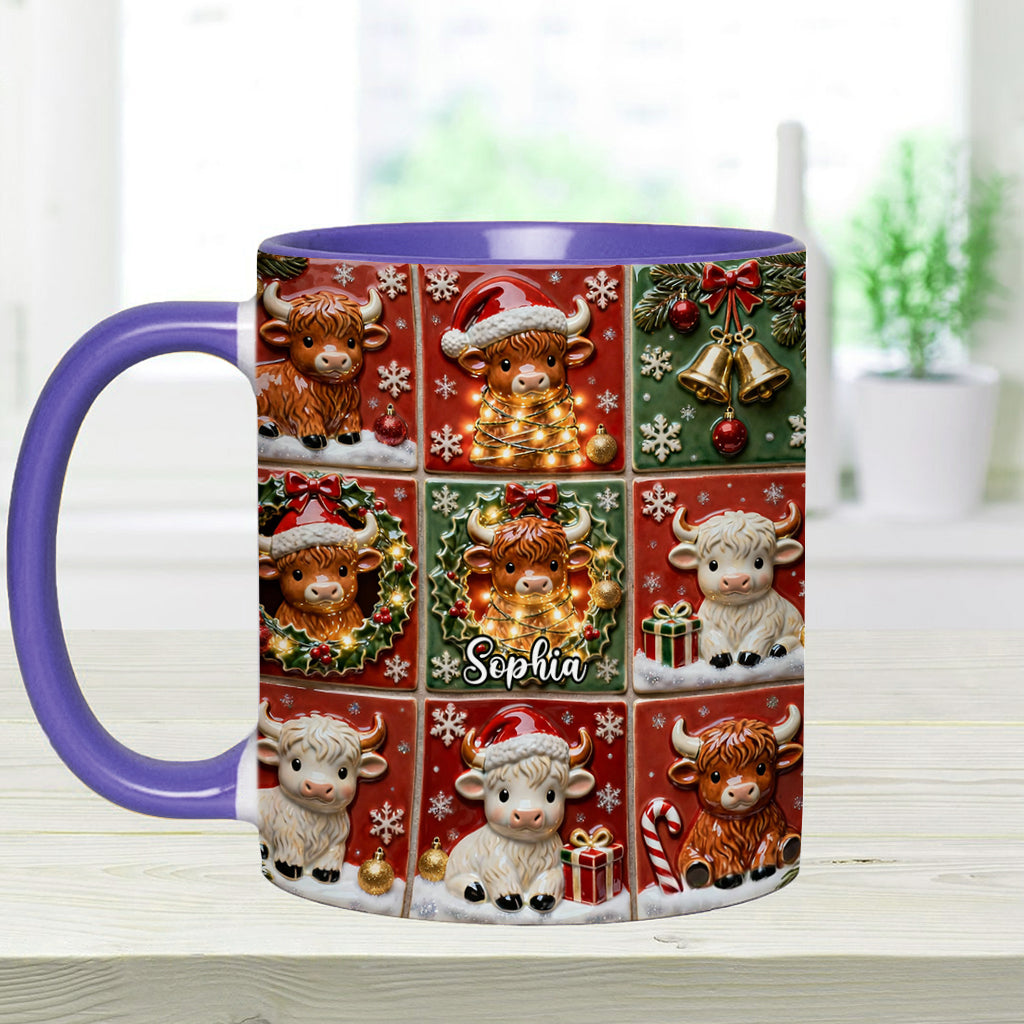 Love Highland Cow - Personalized Highland Cow Accent Mug