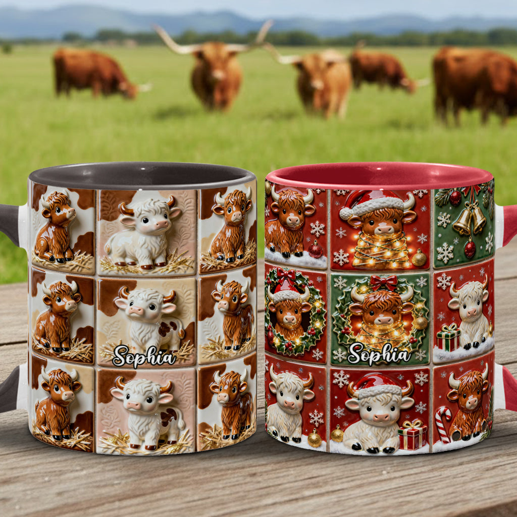Love Highland Cow - Personalized Highland Cow Accent Mug