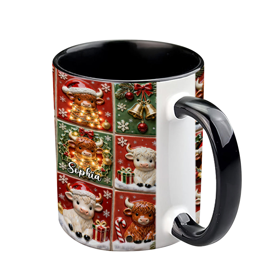 Love Highland Cow - Personalized Highland Cow Accent Mug
