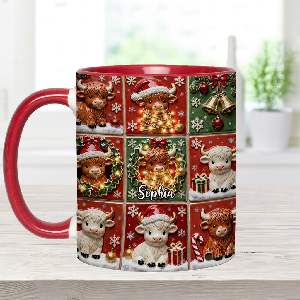 Love Highland Cow - Personalized Highland Cow Accent Mug
