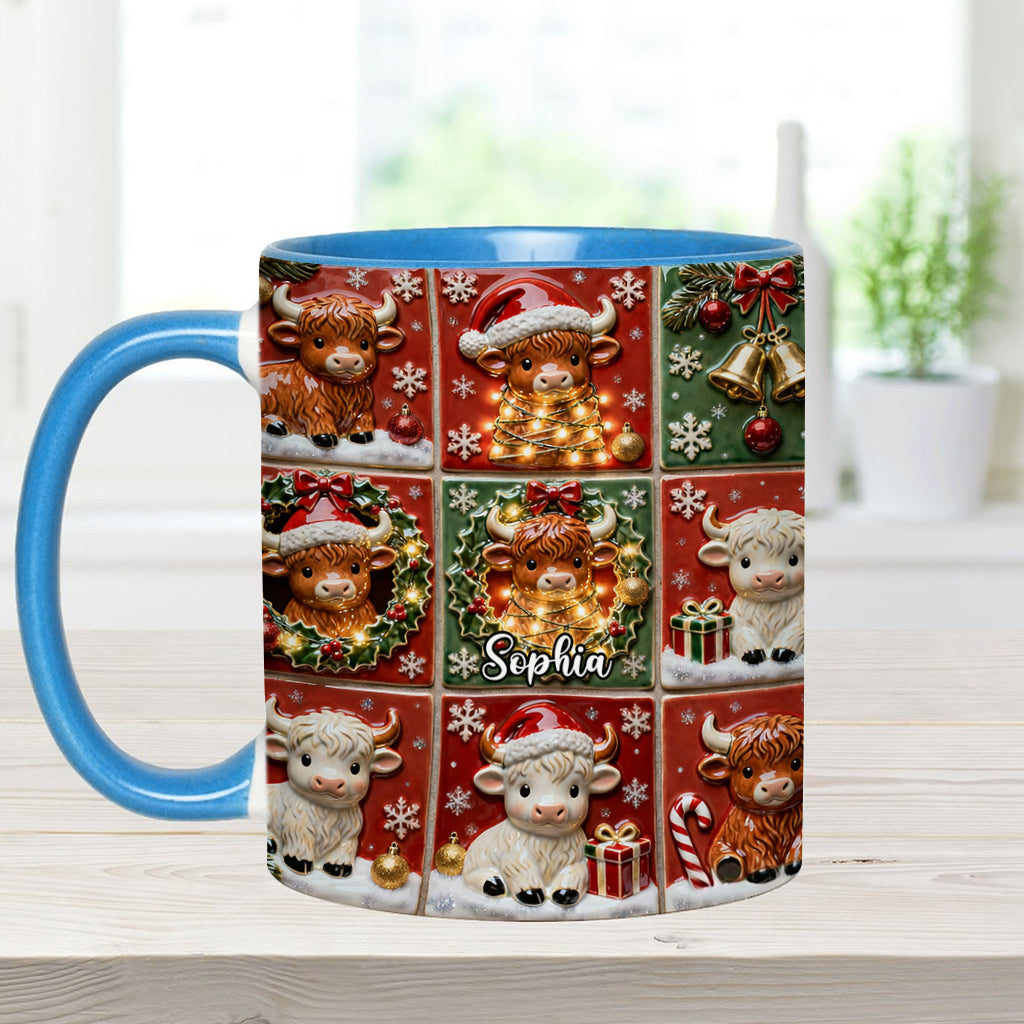 Love Highland Cow - Personalized Highland Cow Accent Mug