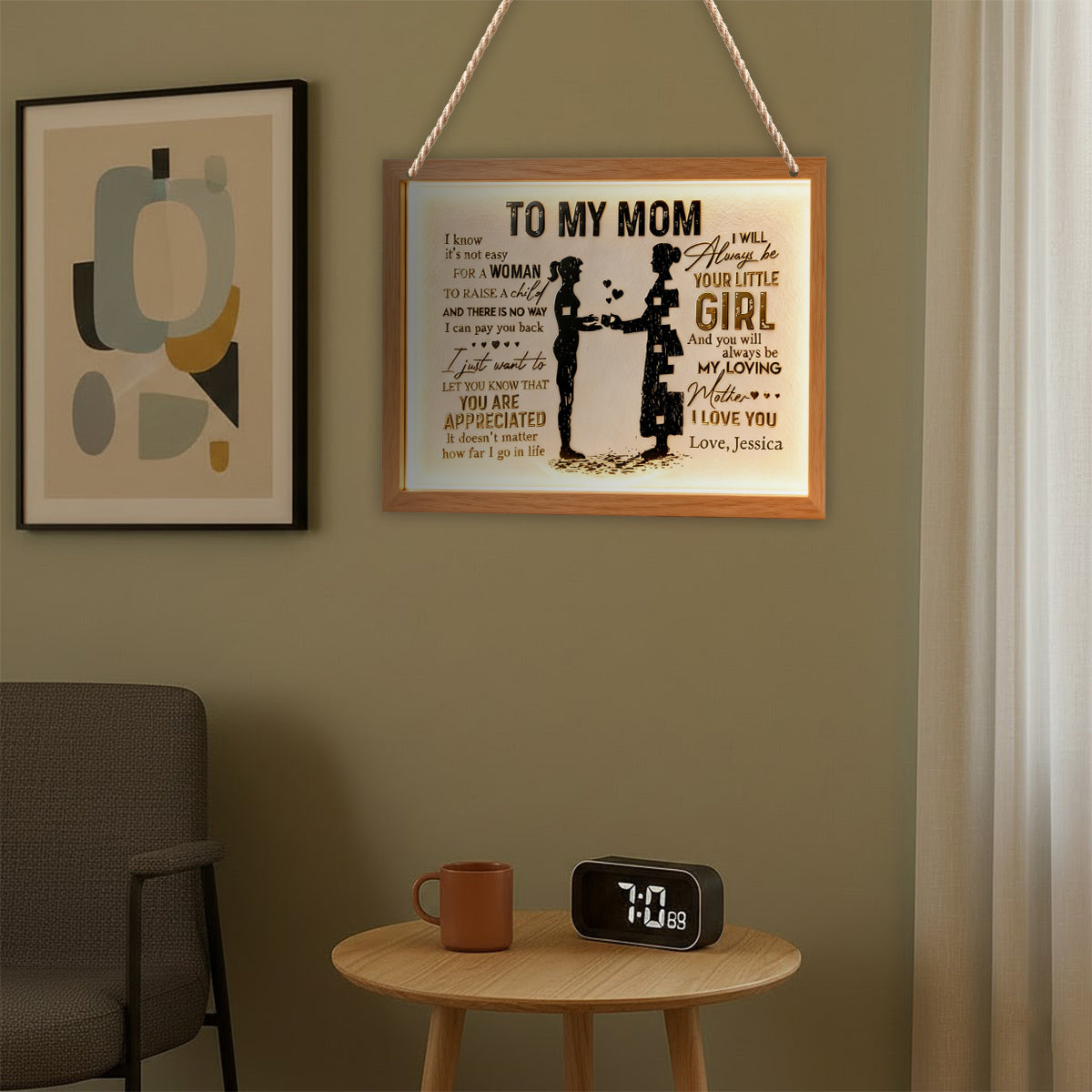 To My Mom - Personalized Mother LED Light Acrylic Sign